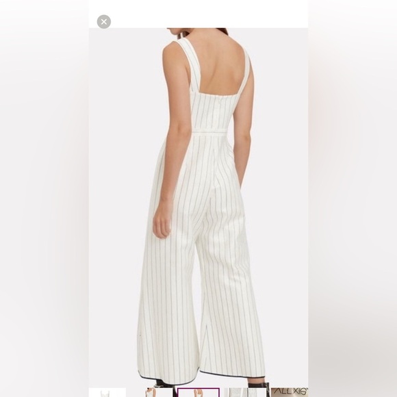 Alexis Sleeveless Blue and White Edaline Flared-Leg Striped Jumpsuit - Size L - Picture 3 of 6